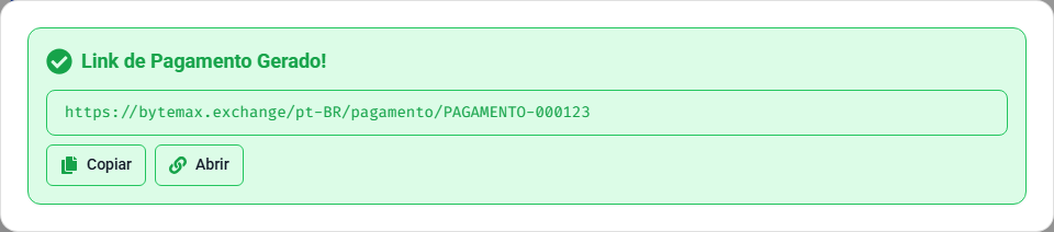 Link de pagamento gerado